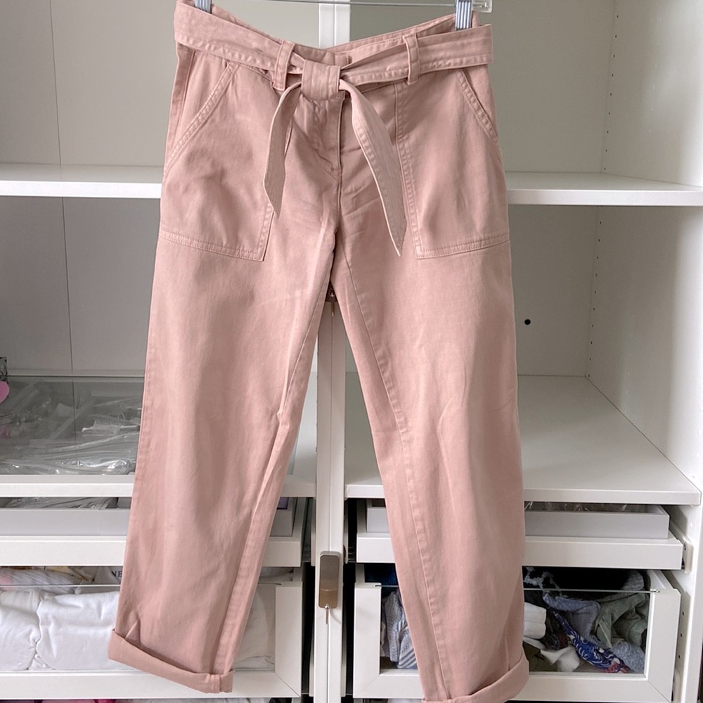Loft tie waist mid-rise pants